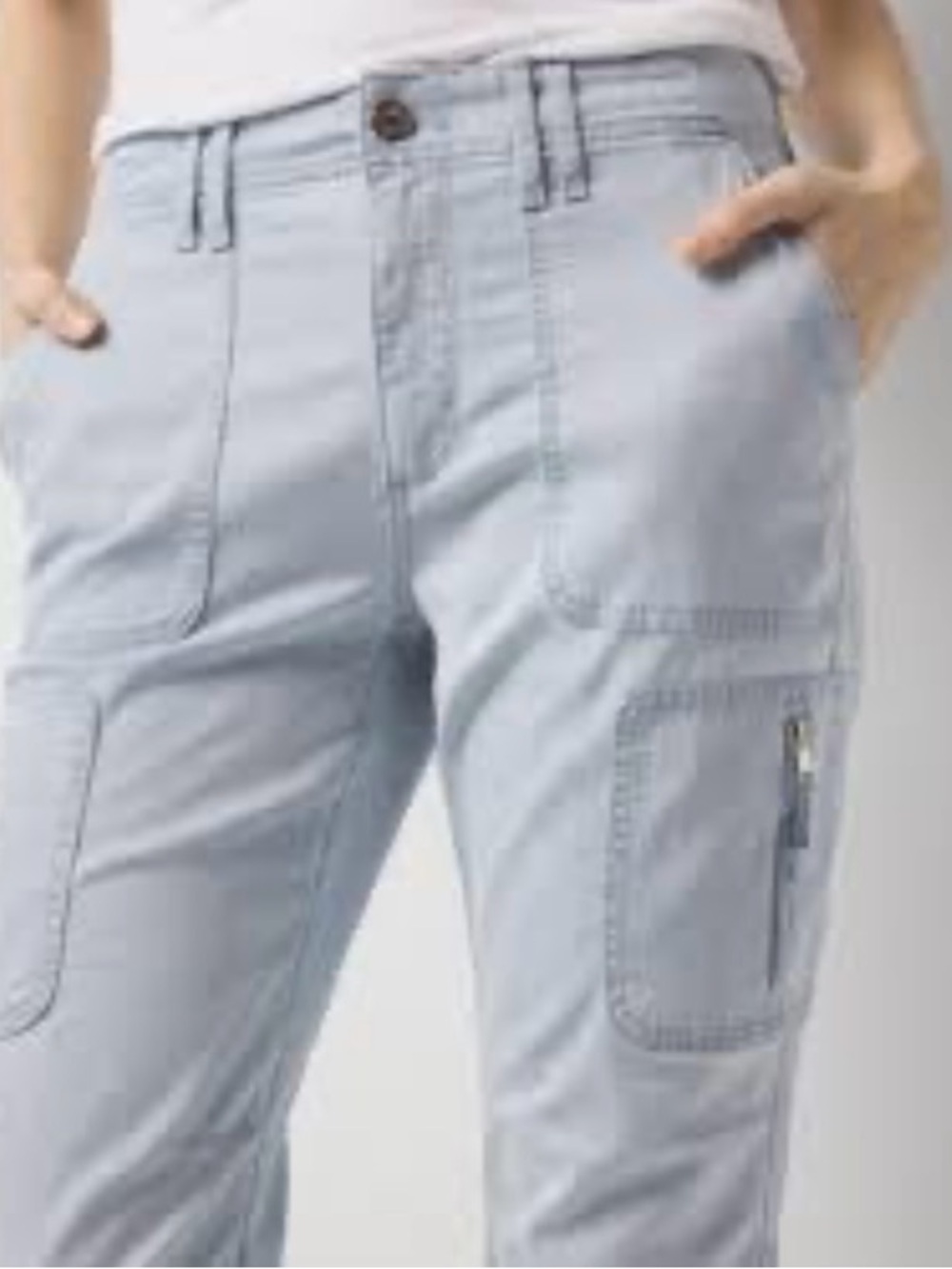 WHBM Light Washed Denim Utility Pants